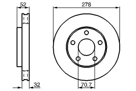 OPEL диск гальмівний передній SINTRA 97 BOSCH 0986478486