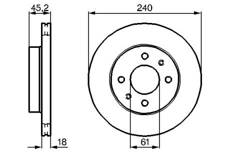 NISSAN диск гальмівний передній SUNNY 1.6,1.7 86- BOSCH 0986478533