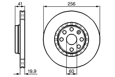 Гальмівний диск передн.OPEL Astra/Corsa/Vectra/Tigra BOSCH 0986478535