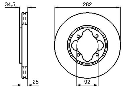 Диск гальмівний HONDA Accord \'\'F \'\'2,0-2,2 \'\'93-98 BOSCH 0986478634