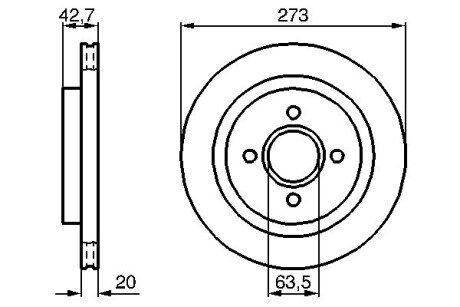 VW диск гальмівний передній Bora 10/00-, A3 04/99-, Octavia 08/00- BOSCH 0986478816 (фото 1)