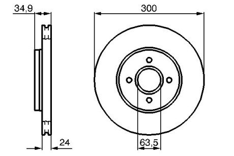 FORD Диск гальм передн. Mondeo III 1.8 2.0 2.0TDCI 00- BOSCH 0986479048