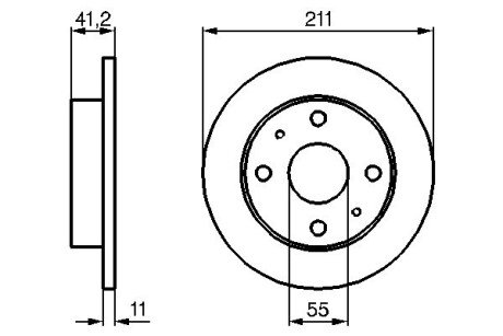 Диск гальм. передн. DAIHATSU CUORE BOSCH 0986479119