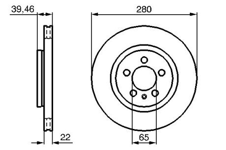 Диск гальмівний (передній) VW Passat 91-97 (279.9x22) BOSCH 0986479156