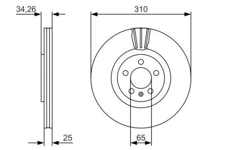 AUDI Диск гальм. передн. A1 10-, SEAT, VW BOSCH 0986479642