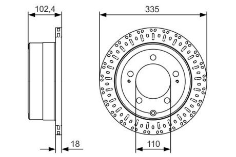 Диск гальмівний TOYOTA Land Cruiser J6/J7/J10 \'\'R \'\'98-07 BOSCH 0986479A61