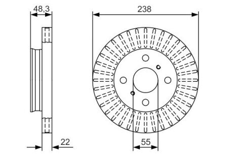 Диск гальм. передн. TOYOTA COROLLA 97- BOSCH 0986479A63