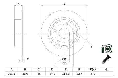 Диск гальмівний BOSCH 0 986 479 F76