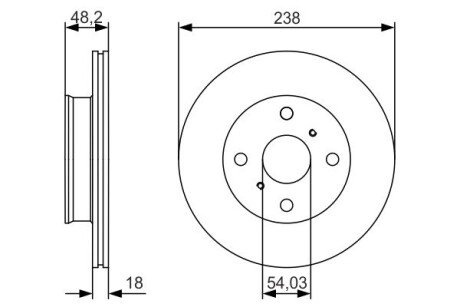 TOYOTA диск гальмівний передн.Coprolla 88- BOSCH 0986479R75