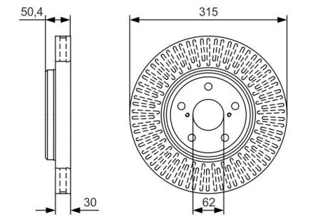 Диск гальм. передн. LEXUS LS 430 -06 BOSCH 0986479T40