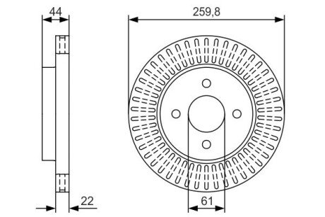 NISSAN Гальмівний диск пер. Versa II -20 BOSCH 0986479U02 (фото 1)