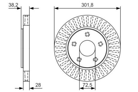 Гальмівний диск передн. CHRYSLER VOYAGER 00- BOSCH 0986479U45