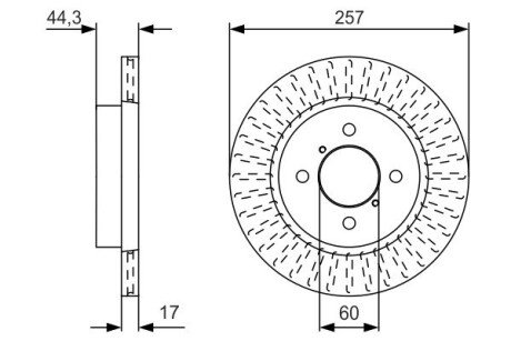 CHERY Диск гальмівний передній Kimo 1,3 07- BOSCH 0986479U93