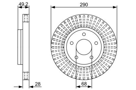 Диск гальмівний NISSAN Quest/Pathfinder \'\'F \'\'3,5 \'\'03>> BOSCH 0986479V48