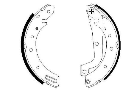 Колодки гальмівні (задні) Ford Maverick/Nissan Serena/Terrano 93-07 (барабанні) (254x57) BOSCH 0986487583