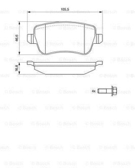Комплект гальмівних колодок BOSCH 0986494126