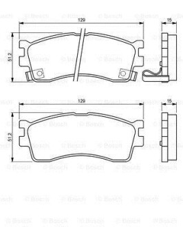 Колодки гальмівні (передні) Kia Rio 00-05/Shuma 01-04 BOSCH 0986494144