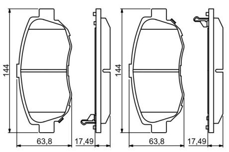 Колодки гальмівні (передні) Toyota Supra 93-02/Lexus IS 99-05 BOSCH 0986494211