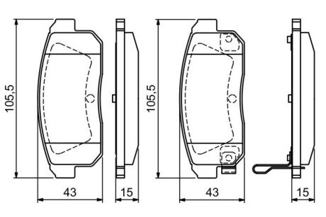 Гальмівні колодки задн. MAZDA RX8, NISSAN BOSCH 0986494223