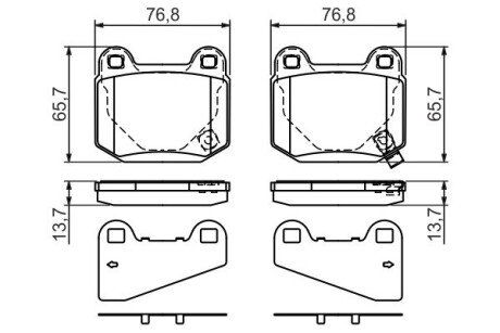 Колодки гальмівні MITSUBISHI/NISSAN/SUBARU Lancer Evo/350/Impreza "R "98-07 - заміна на 0986494865 BOSCH 0986494229