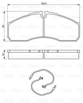 Колодки гальмівні (передні Renault Mascott 99-10 (з датчиками) BOSCH 0986494273