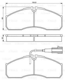 Комплект гальмівних колодок BOSCH 0986494278