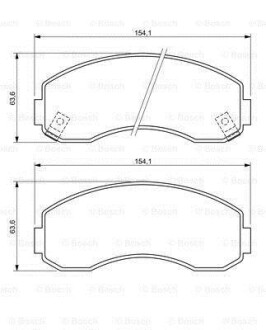 Колодки гальмівні (передні) Kia K2500 2.5D 03-/K2700 2.7D 99- BOSCH 0986494314