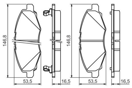 Колодки гальмівні (передні) Toyota Hilux VII 2.5 D-4D 05-06 BOSCH 0986494326