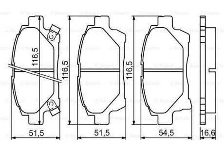 Колодки гальмівні (передні) Toyota IQ 09-15 BOSCH 0986494333 (фото 1)