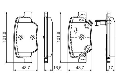 Колодки гальмівні (задні) Toyota Verso 09-18 BOSCH 0986494404