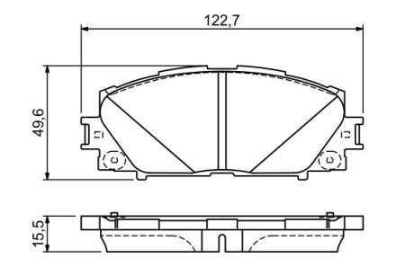 Колодки гальмівні (передні) Toyota Prius 08- BOSCH 0986494670