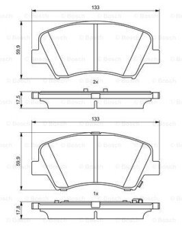 Колодки гальмівні дискові HYUNDAI/KIA I30/Veloster/Ceed "F "11>> BOSCH 0986494712