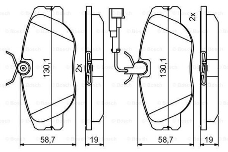 Комплект гальмівних колодок BOSCH 0986494851