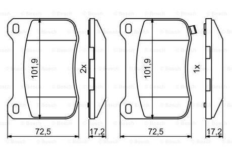 Комплект гальмівних колодок BOSCH 0986494872