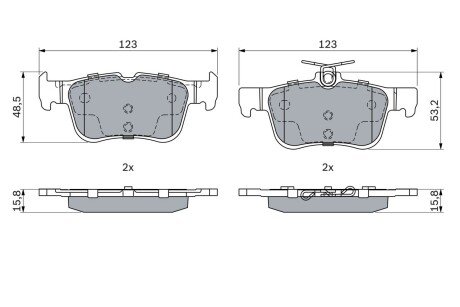 Колодки гальмівні (задні) Ford Mondeo/Galaxy/S-Max 14- BOSCH 0986494888