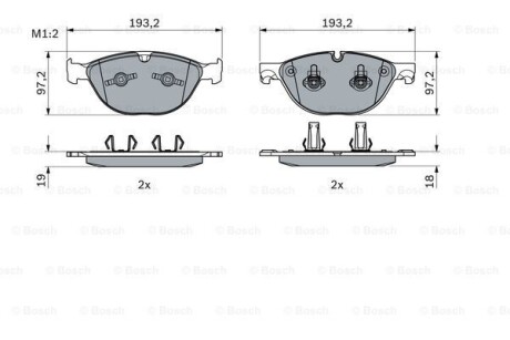 Комплект гальмівних колодок BOSCH 0986494955