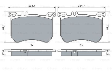 Колодки гальмівні (передні) MB S-class (W222/V222/X222)/SL-class (R231) 12- BOSCH 0986494985