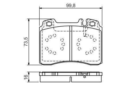 Колодки гальмівні дискові PR2 - заміна на 0986424170 BOSCH 0986495057