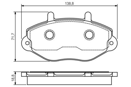 Колодки гальмівні (передні) Ford Transit 91-00 15" BOSCH 0986495112