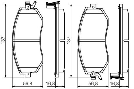 Колодки гальмівні (передні) Subaru BRZ/Forester/Impreza/Legacy/Outback/XV/Toyota GT 86 1.5-2.5 08- BOSCH 0986495125