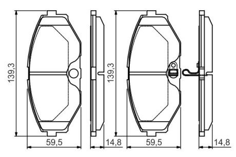 Комплект гальмівних колодок з 4 шт. дисків BOSCH 0986495147 (фото 1)