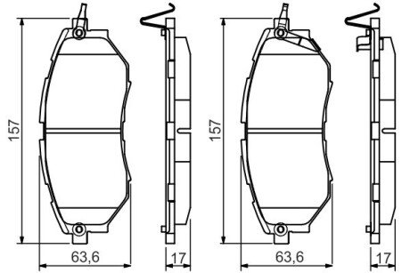 Комплект гальмівних колодок з 4 шт. дисків BOSCH 0986495156