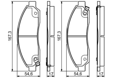 Колодки гальмівні (передні) Chevrolet Colorado 03-12/Isuzu D-Max 07-12 BOSCH 0986495159