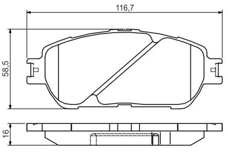 Колодки гальмівні (передні) Toyota Avalon 05-12/Alphard 03-08/Lexus ES 01-06 BOSCH 0986495160