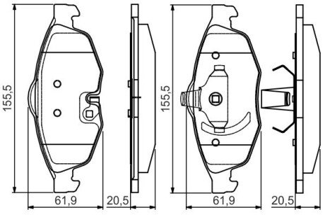 CHRYSLER гальмівні колодки Sebring 2,0-2,7 -07 BOSCH 0986495161