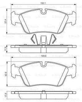 Колодки гальмівні (передні) BMW 1 (E87)/ 3 (E90) 04-11 BOSCH 0986495276