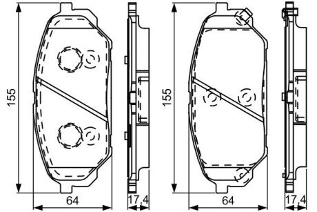 HYUNDAI колодки гальмівні передн.IX55 BOSCH 0986495310