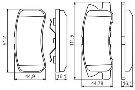 Колодки гальмівні (задні) Mitsubishi Outlander 06-12/Pajero 90-/Peugeot 4007/4008 07- BOSCH 0986495357