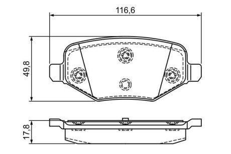 Колодки гальмівні (задні) Ford USA Explorer 10- (з прижимною пластиною) BOSCH 0986495385