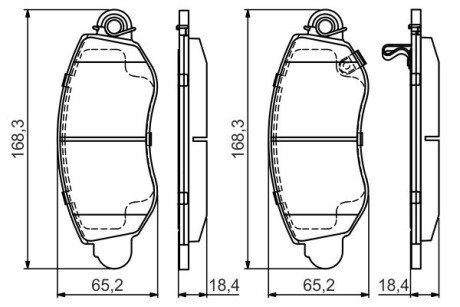 Гальмівні колодки передні TRANSIT 00- BOSCH 0986495443 (фото 1)